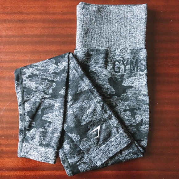 Gymshark Pants - Gymshark OG Camo Seamless Black Small Leggings